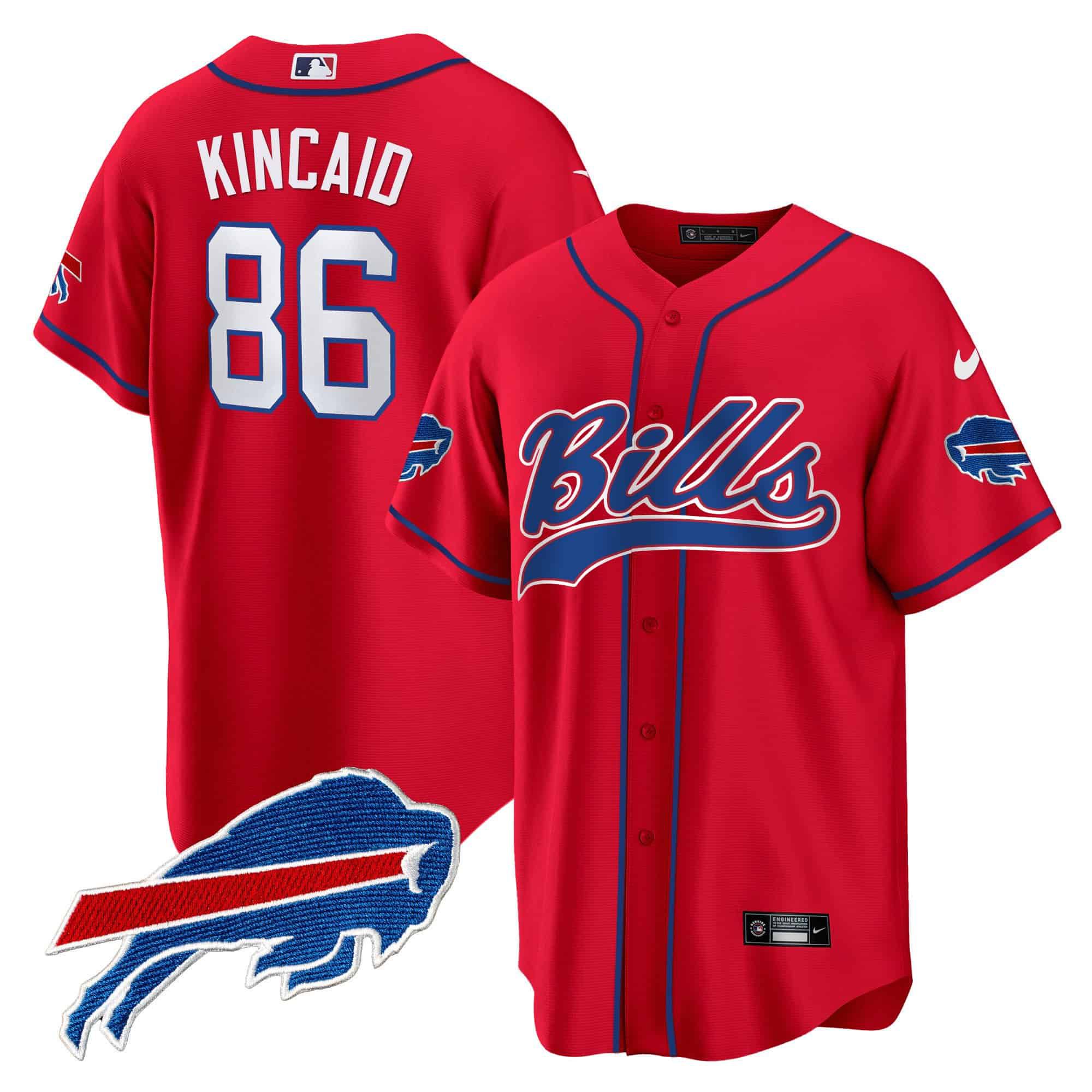 Men Buffalo Bills #86 Kincaid Red 2024 Nike Baseball Game NFL Jersey->indianapolis colts->NFL Jersey